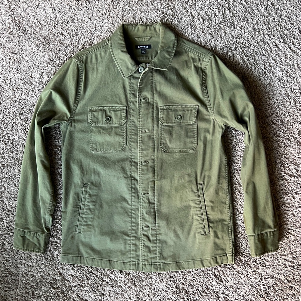 Express Olive Green Shirt/Jacket Size Small
